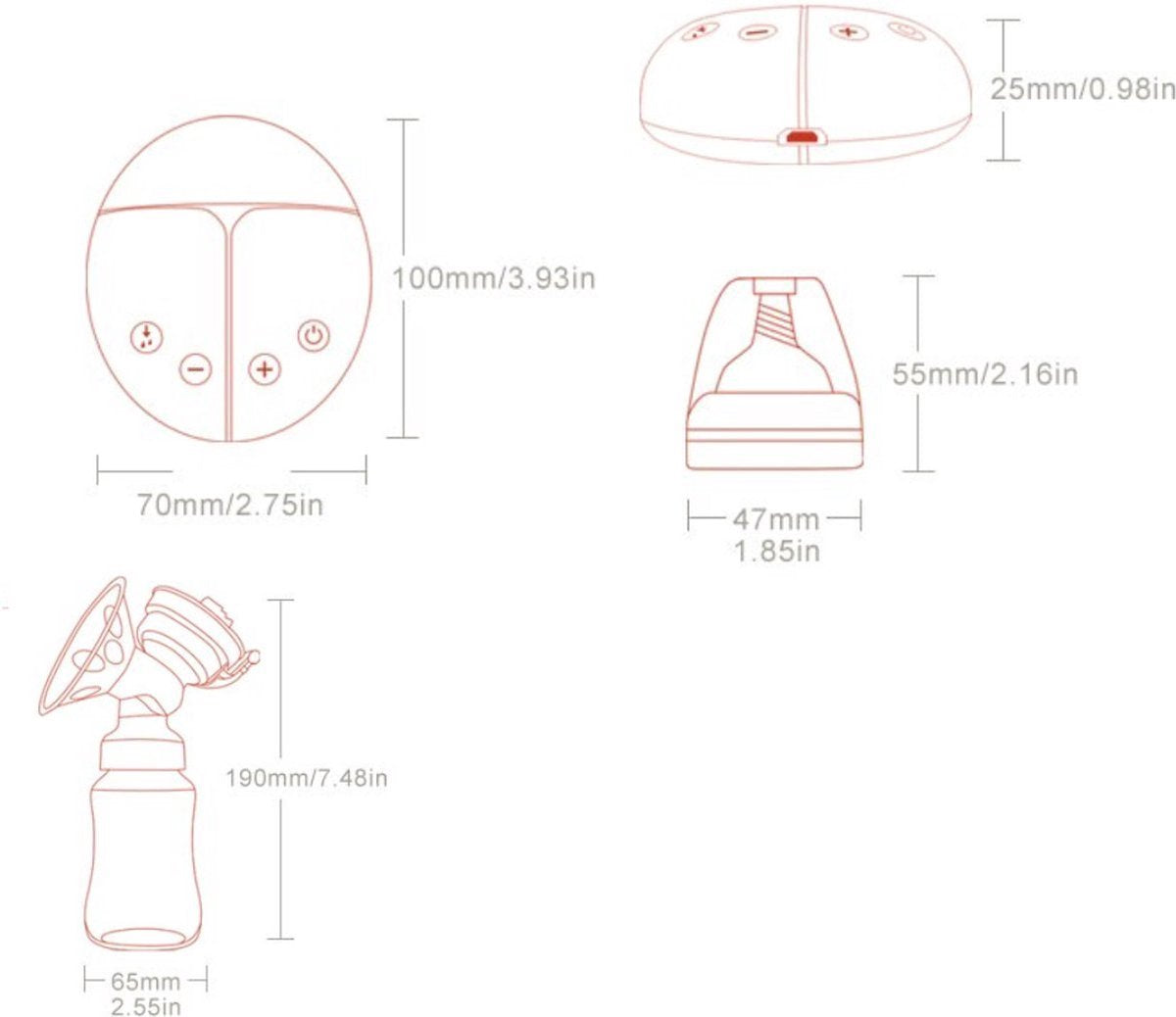 Happyment Dubbel Elektrische Borstkolf - Borstkolf Handsfree - Borstvoeding - Baby - BPA Vrij