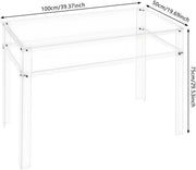 Modern 2-laags Bureau - Tafel - Schrijftafel - Make-up tafel - Helder Transparant -Design voor Woonkamer, Slaapkamer, Kantoor & Studie