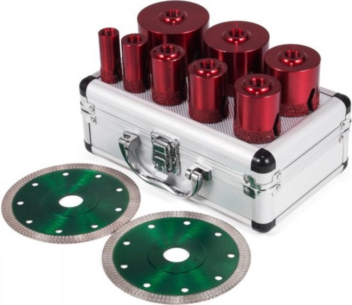 Diamant Gatenzaagset PRO - Dozenboor- Gatenboor - 8 Stuks - 20-68 mm - Vacuüm Gesoldeerd - Voor Keramiek