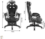 Happyment Premium Gamestoel - Verstelbaar - Gaming stoel met voetsteun - Chair - Ergonomische bureaustoel - Black friday - Kerstcadeau