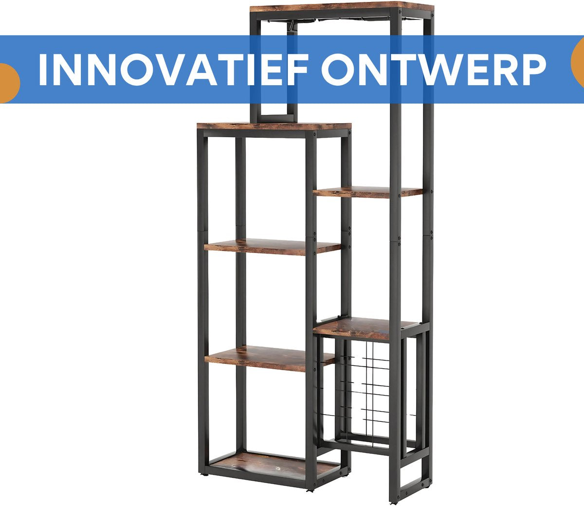 Wijnrek voor 20 flessen - Wijnkast - 9 lagen - Barkast - Glazenhouder - Bar, keuken of woonkamer