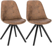 Bolt Edge Bezoekersstoelen - Donkerbruin stof - Houten poten - Zithoogte 46cm - Set van 2