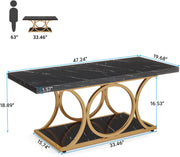 Salontafel - Koffietafel - Bijzettafeltjes woonkamer - Voor woonkamer - 2-laags - Zwart Kunstmarmer, hout
