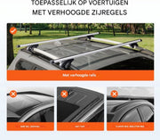 Universele dakdragers - 70KG Laadcapaciteit - Auto - Geschikt Voor aluminium