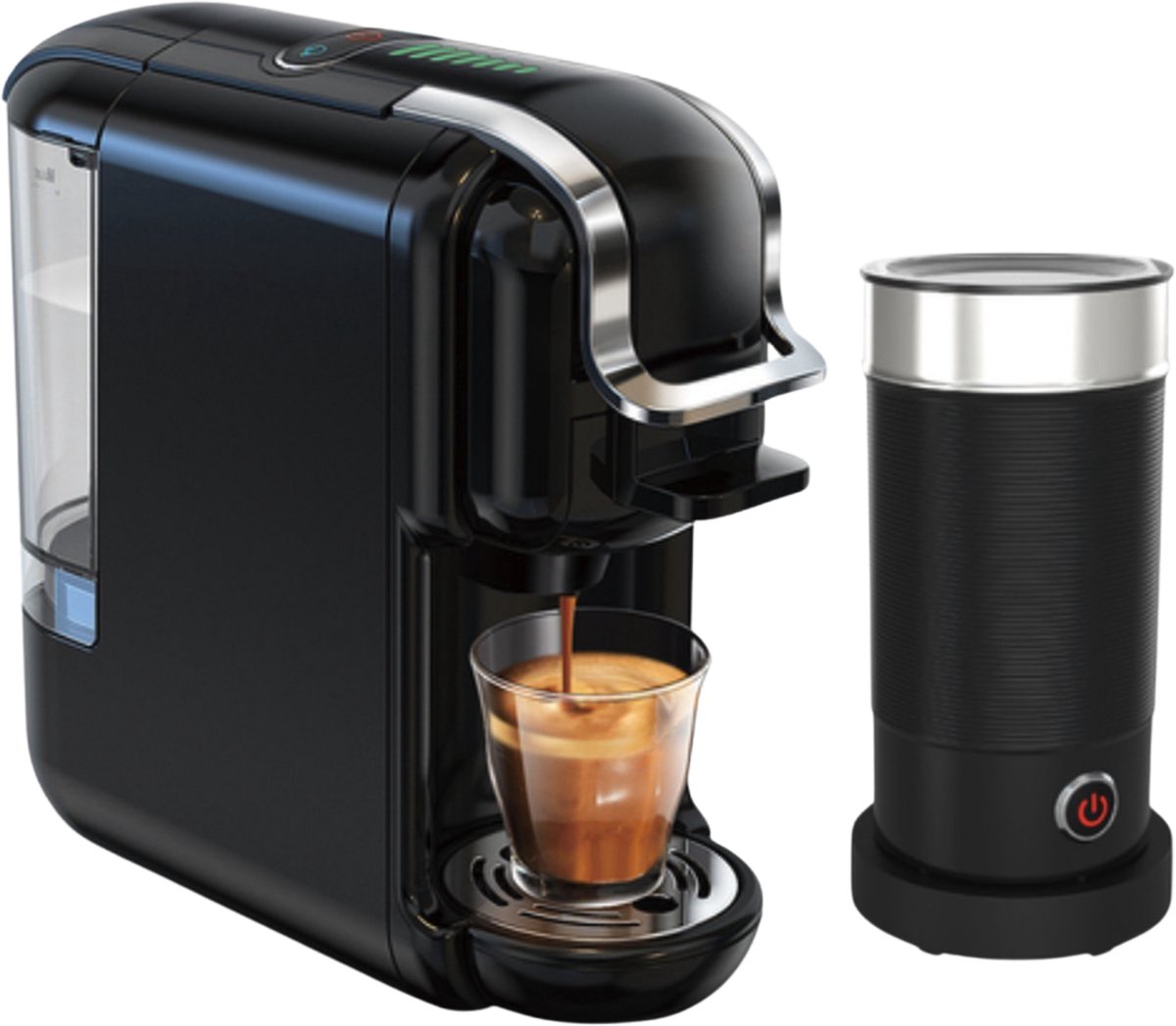 Happyment 5 in 1 Koffiemachine - Koffiezetapparaat - Koffie Automaat - Automatisch - Nespresso - Dolce Gusto - Koffiepoeder - Koffiepads - Zwart