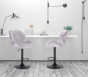 Barkruk Comfy Lichtgrijs - Met rugleuning - Stevig- Velvet - Set van 1 - Keuken - Barstoelen ergonomisch - Verstelbaar in hoogte - Zithoogte 60-82cm