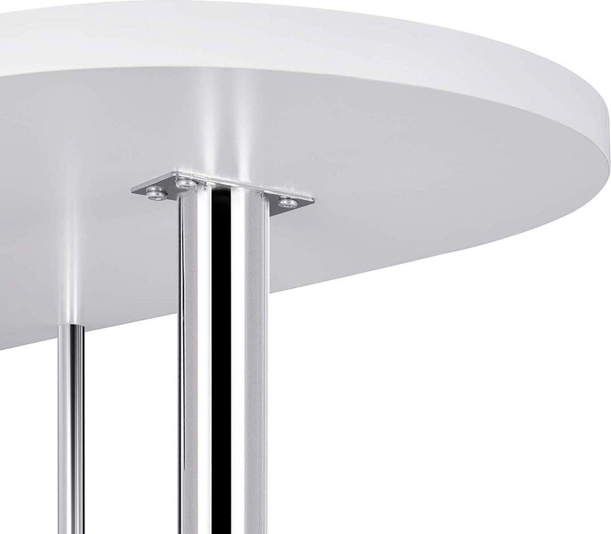 Happyment Bartafel Oxford - Met opbergruimte - Voor binnen - Keuken - Metalen poot - Hout - Rechthoekig - Wit - 113x40x105cm