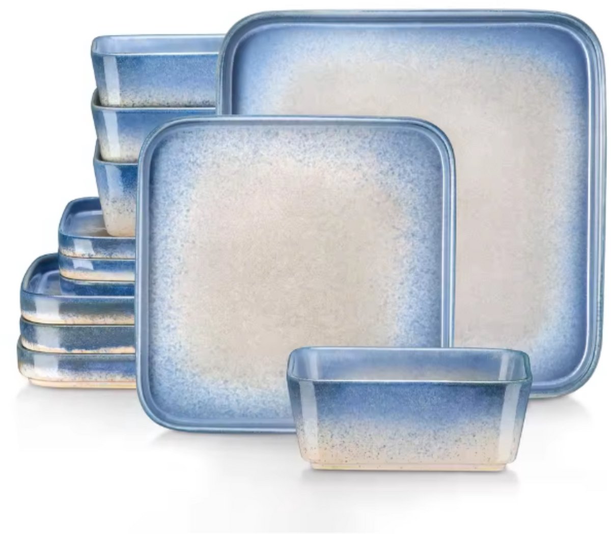 Zafiro Serviesset - 12 delig - 4 persoons - Dussy Blauw - Dinerborden - Bordenset - Diepe borden - Ontbijtborden - Servies - Keukenservies