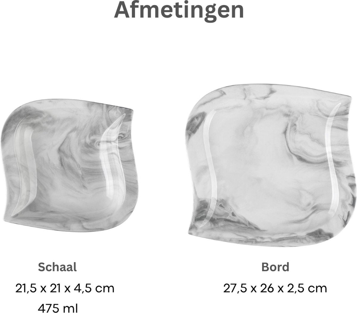 Happyment Luxe Serviesset - 6 Persoons - Porselein - 12 Delig - Bordenset 6 persoons - Bordenset 12 delig - Wit