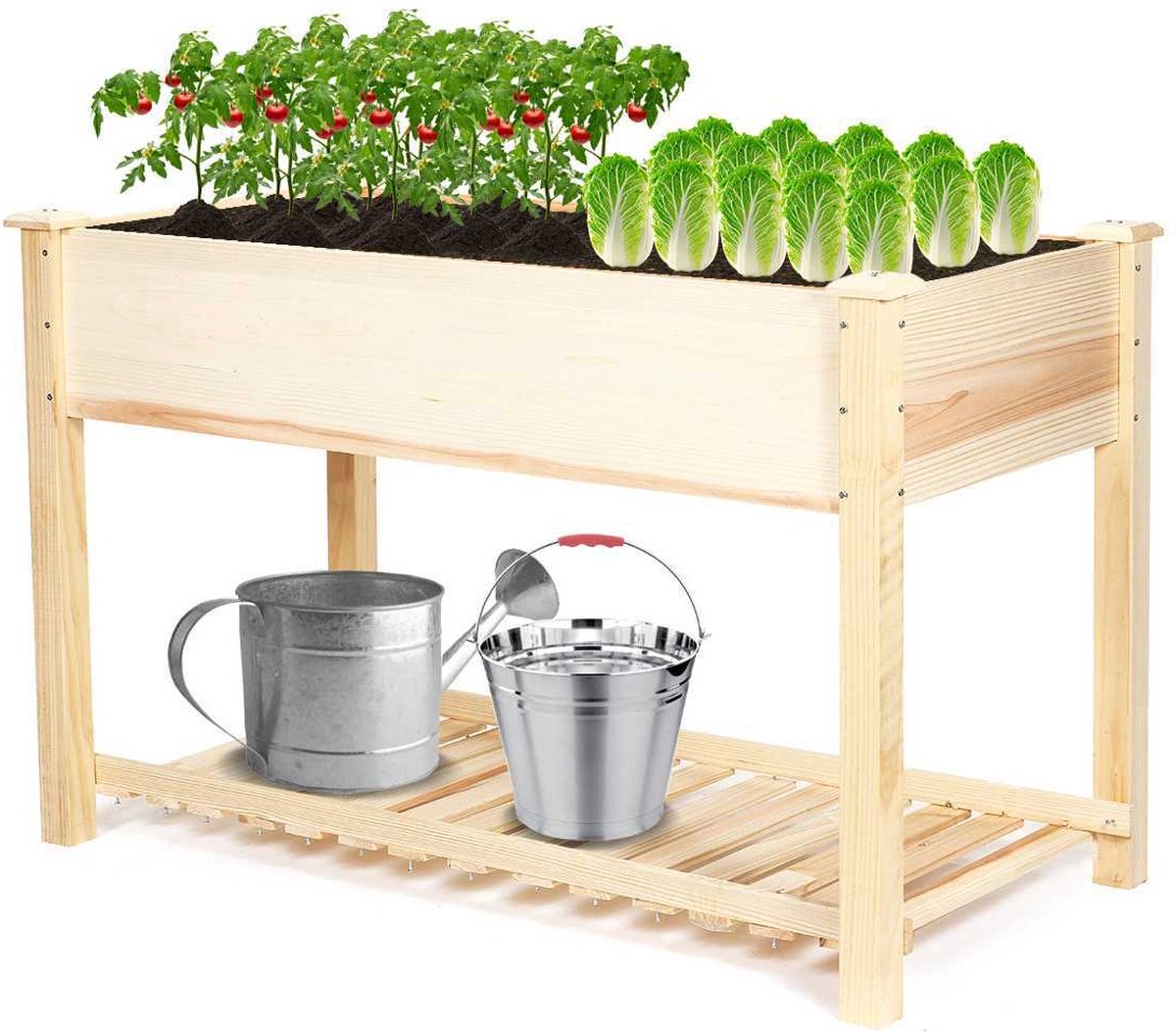 Frobin Plantenbak voor Buiten - Kweekbak - Bloembak Hout - Kweektafel - Plantenbakken voor Buiten - Kweekbakken Moestuin