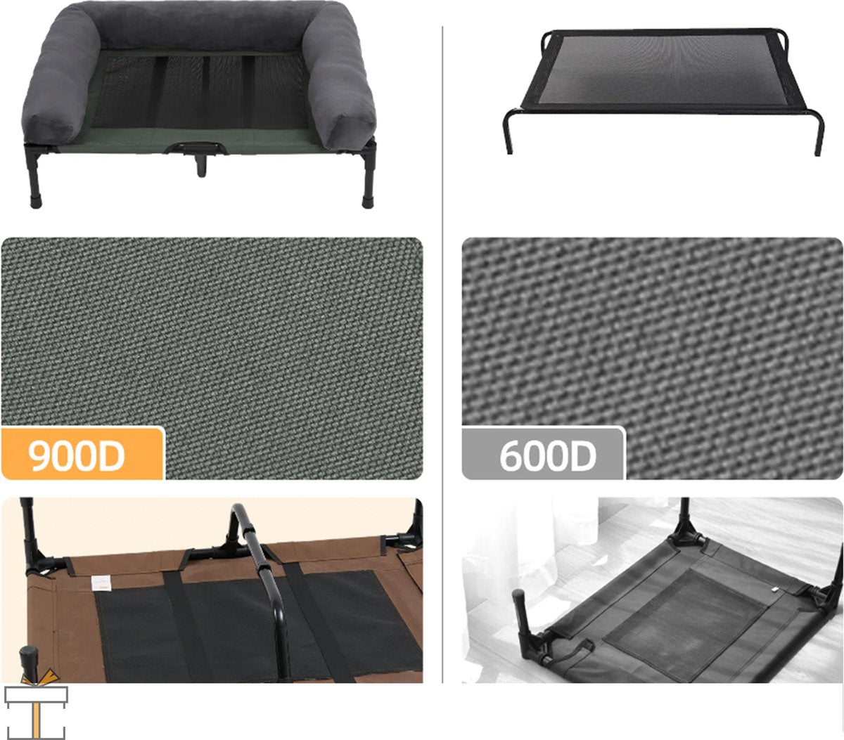 Luxe hondenmand op poten - Hondensofa XXL - 110x80cm - Dierenmand - Zetel bank - Hondenbed orthopedisch - Lounger ligbed