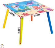 Happyment Kindertafel en 2 Stoeltjes - Kindermeubel - Speeltafel - kinderbureau - Vissen