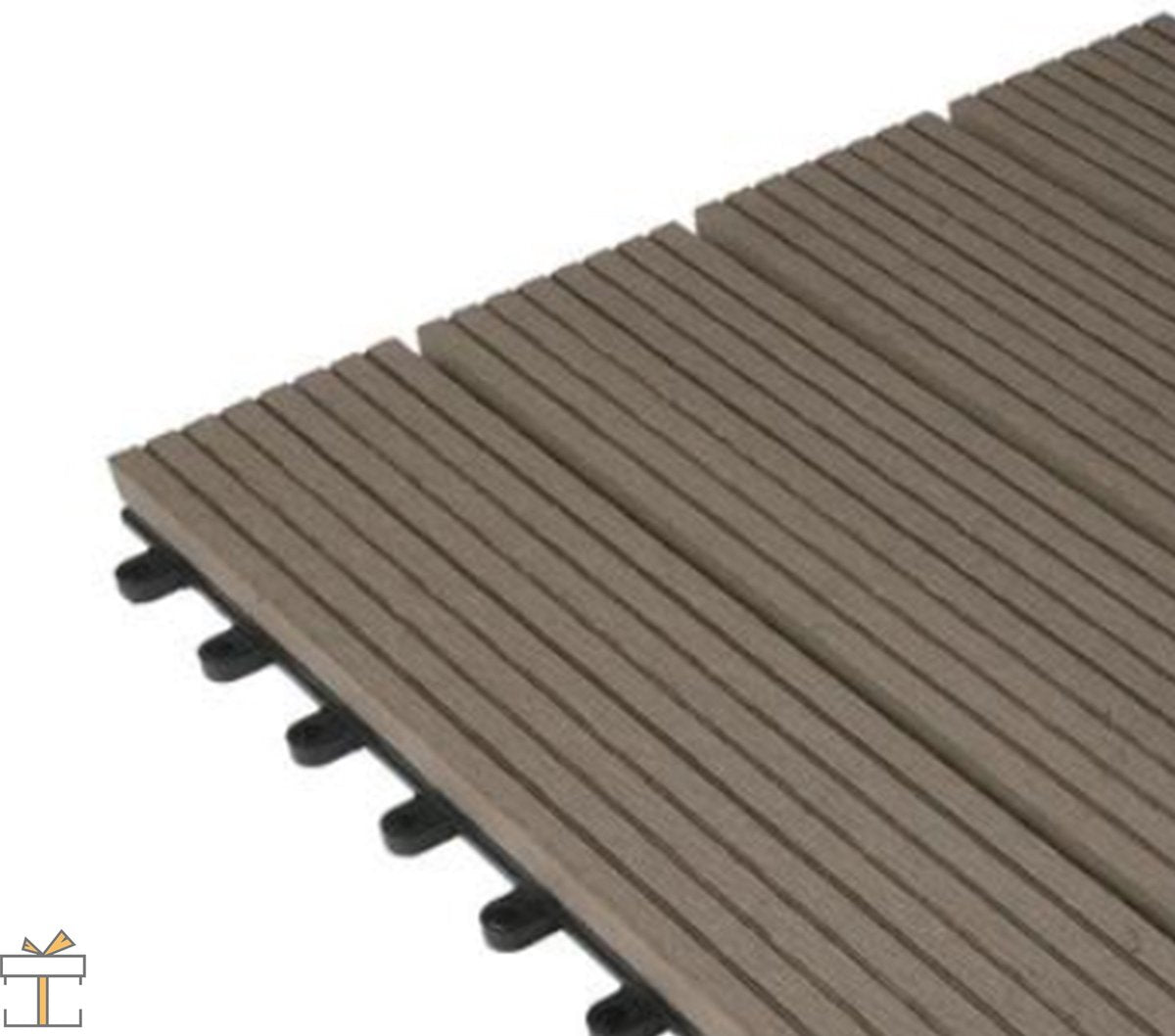 Happyment Vlondertegel 11 stuks - Terrastegel coffee - Terrasplanken - Tuintegel - Balkon, buiten vloer - 30x30cm