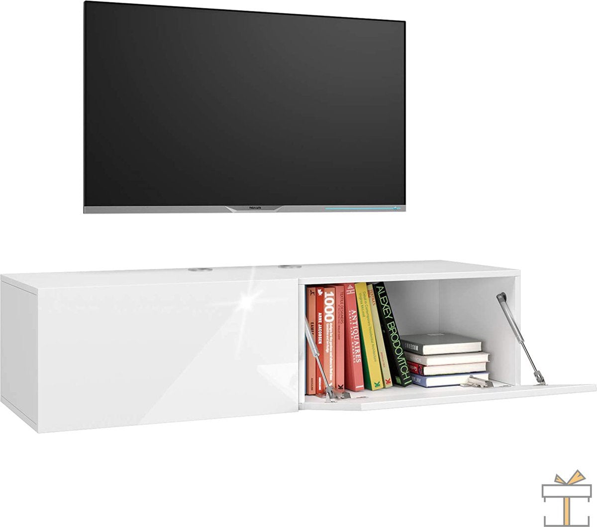 Bolt Edge TV Meubelkast - Wit - Met lade - Landelijk - 120x40x30cm