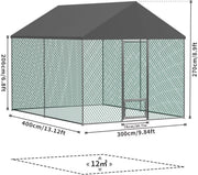 Gazonus Kippenhok - Kippenren voor buiten en tuin - Inclusief waterdichte hoes - 400x300cm - Metaal