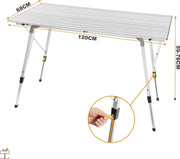 Happyment® Camping klaptafel - 4 personen - Inklapbaar - Picknicktafel - Verstelbaar in hoogte - Kinderen & volwassenen