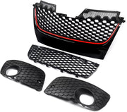 Voorbumper Mesh Grille - Voor VW Jetta GTI/GLI MK5 (2006-2009)- Rode Bekleding