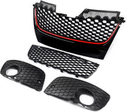 Grille Ignisport - Voorbumper Mesh Grille - Voor VW Jetta GTI/GLI MK5 (2006-2009) - Rode Bekleding