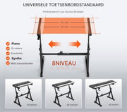 Keyboard standaard - Piano - Verstelbaar - Z-vormig - Verstelbaar in Lengte & Breedte - Stalen houder