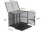 Hondenbench - 95CM - Hondenhok - Metaal - Kennel - Op wielen