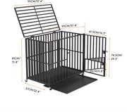 Hondenbench Milano - 95CM - Hondenhok - Metaal - Kennel - Op wielen
