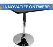 Bartafel - Eettafel - Woonkamertafel - Voor Thuis, Café en Kantoor - 360° Draaibaar Blad - Capaciteit 150 kg - 60x60x45cm
