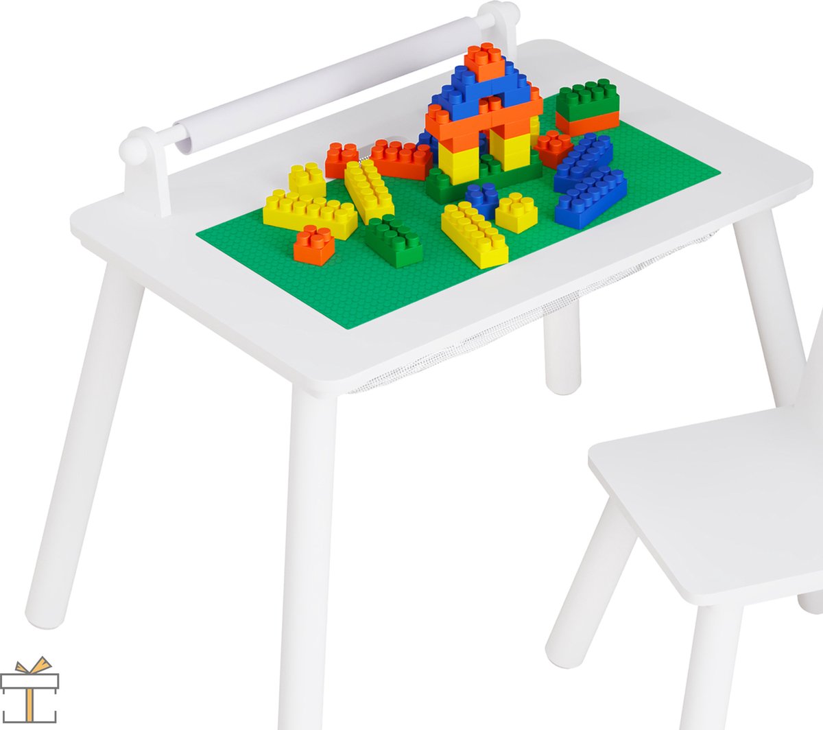 Happyment Kindertafel Deluxe - Tekentafel - Speeltafel - Kindermeubel - Kinderbureau - Wit