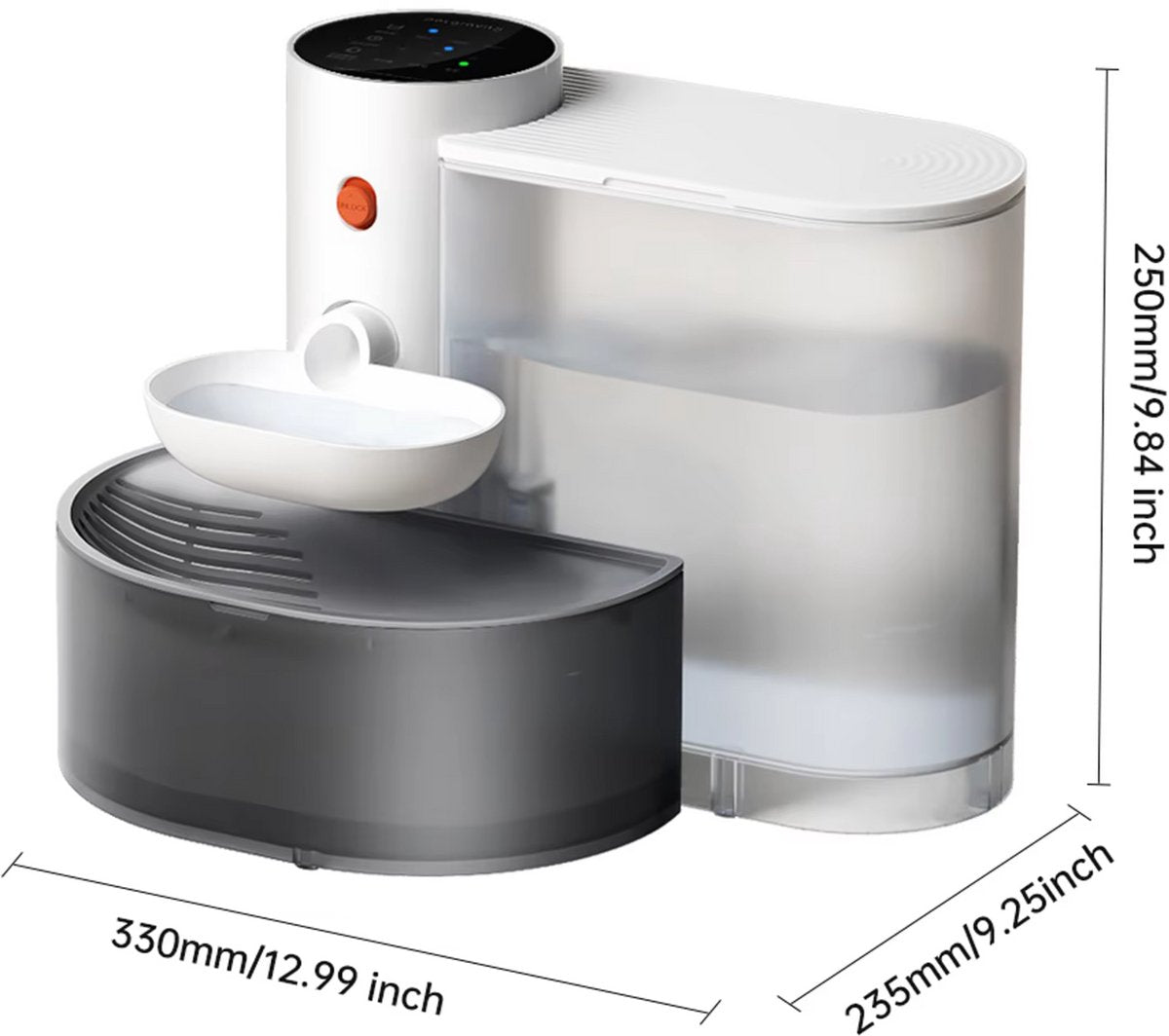 Waterfontein voor huisdieren - Voor katten en kleine honden - Drinkfontein - Automatische drinkdispenser - 3L - Grijs