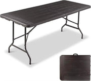 180 cm Opvouwbare Tafel Zyrell - Draagbare en Robuuste Kunststof Eettafel - Half Opklapbaar voor Binnen en Buiten - Ideaal voor Kamperen, Picknick en Feesten