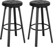 Barkruk Zura - Antraciet - Met rugleuning - Barstoelen ergonomisch - Zithoogte 60-82cm - Set van 2 - Keuken en bar