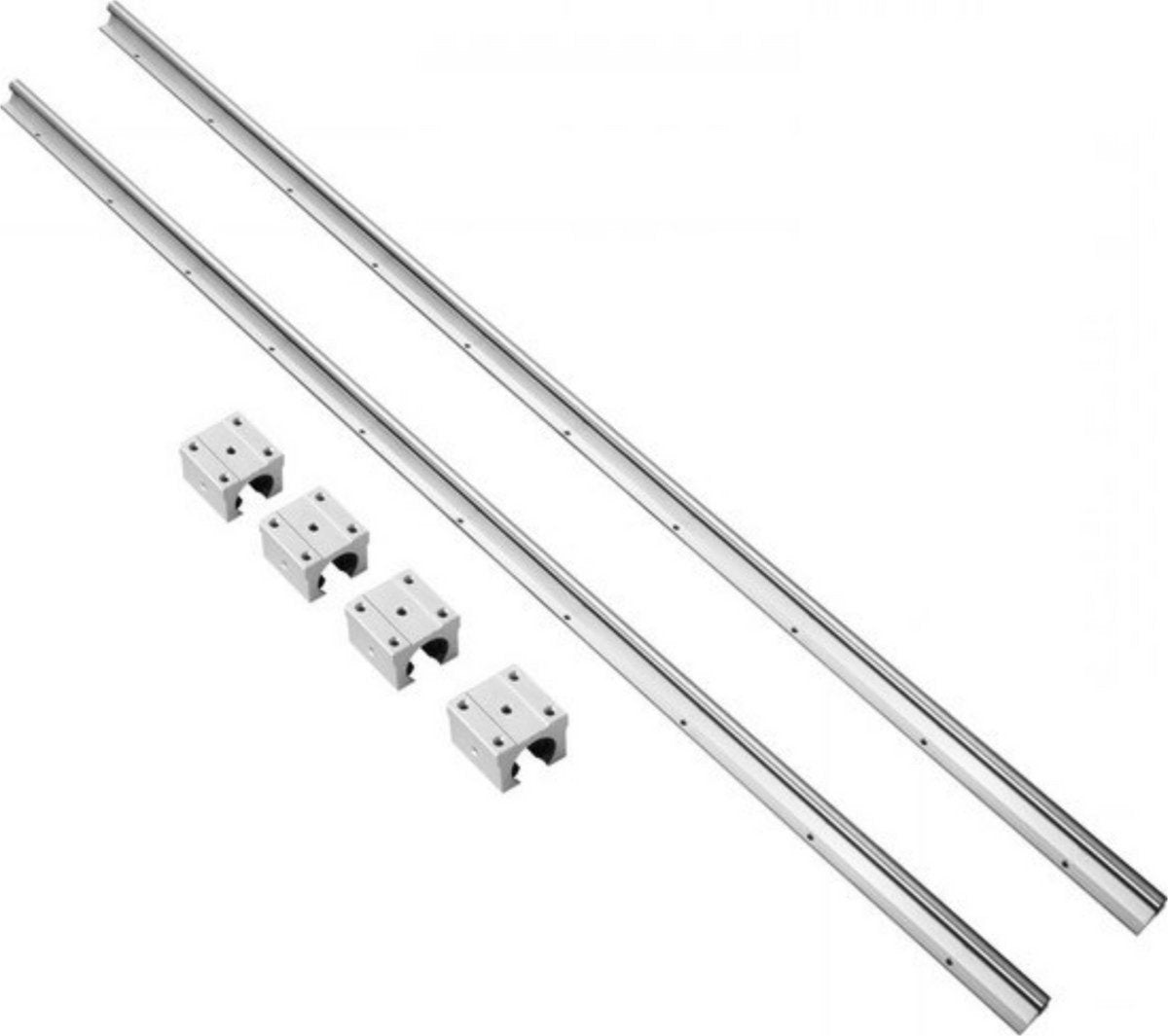 Lineaire Geleider - Lineaire Rail 2 Stuks - Schuifblokken - Geleiding - 1500mm - Koolstofstaal Aluminium