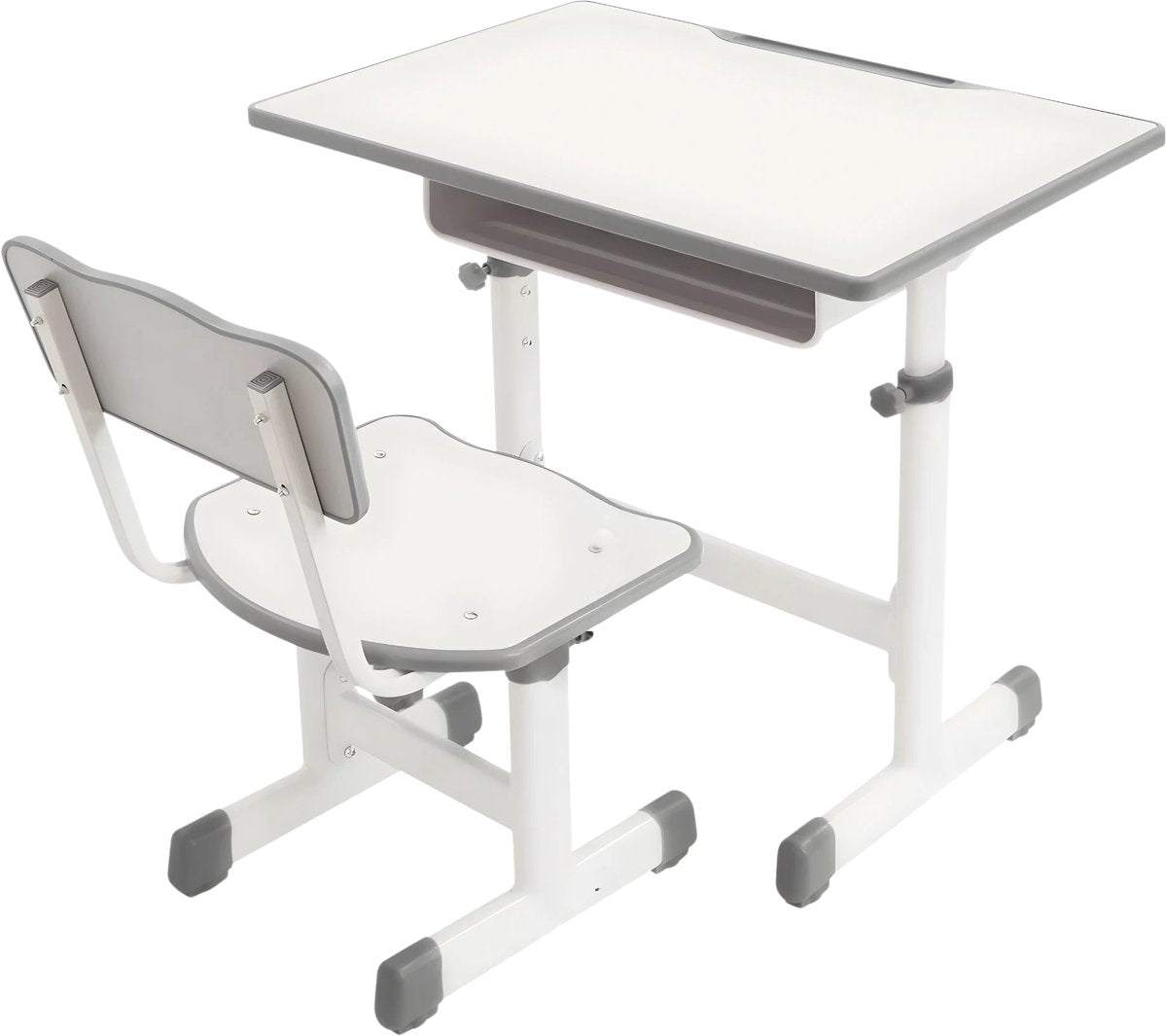 Kinderbureau met stoel - Voor kinderen - Verstelbaar bureau- en stoeltjesset - Cream