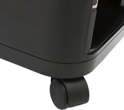 Nachtkastje - Bijzettafel - met Wielen - 32 cm - met Verborgen Opbergruimte - Moderne Opbergtafel voor Slaapkamer & Woonkamer - 3-laags - Zwart