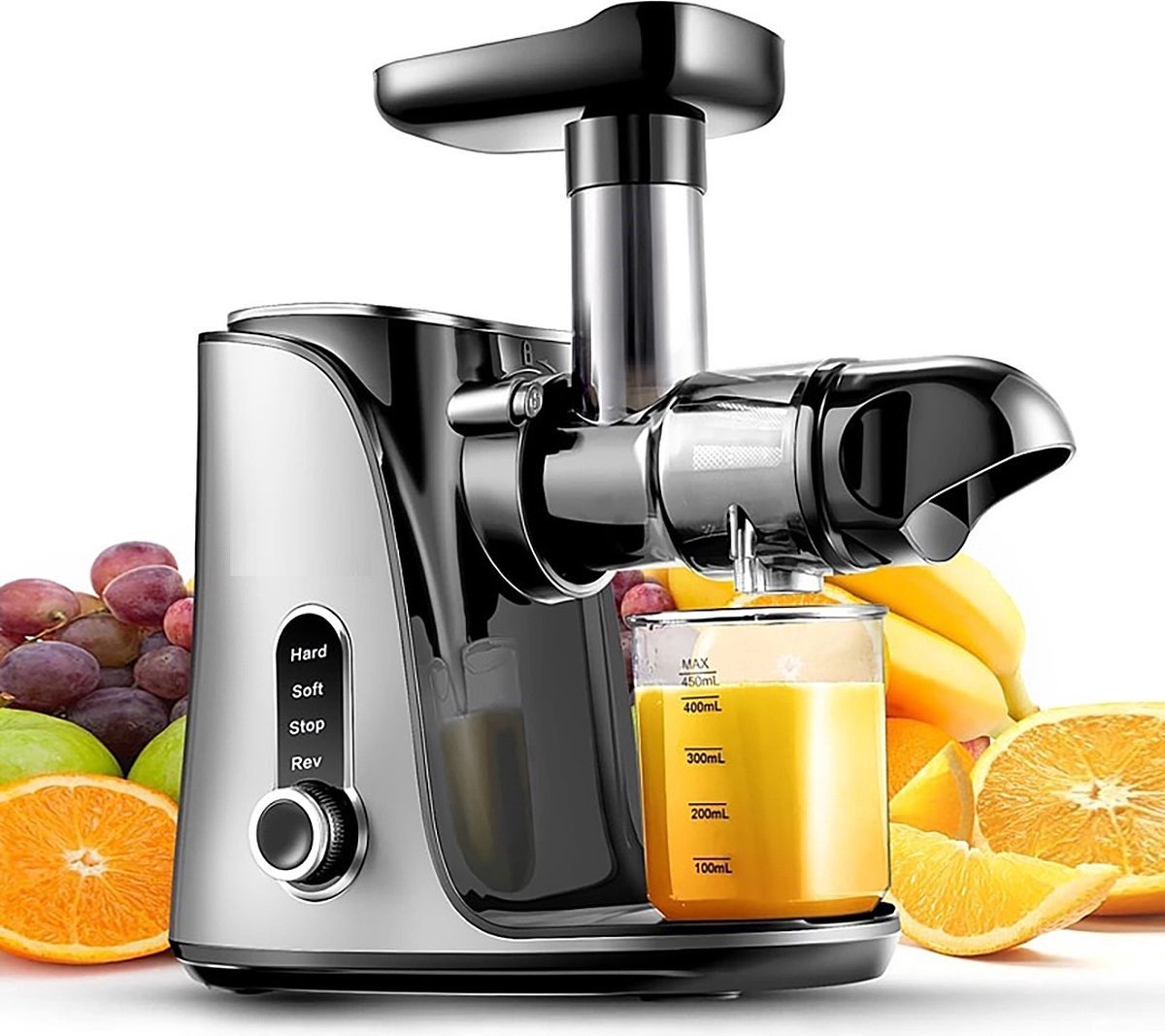 Happyment Slowjuicer PRO - Sapcentrifuge Met Led Display - Grijs - 500ml - Anti Slip