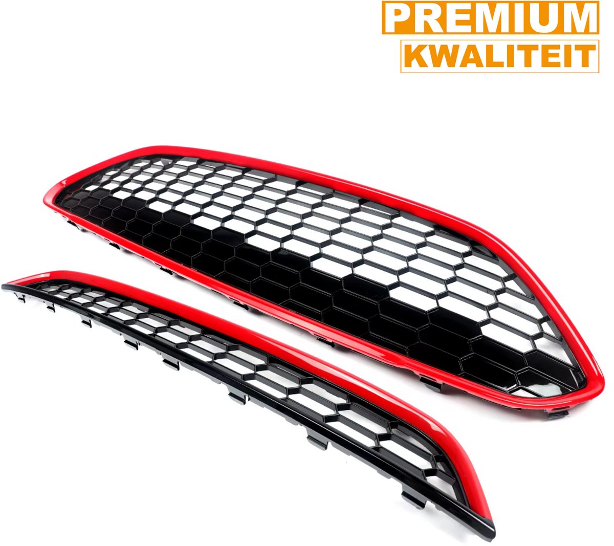 Voorbumper Hoofdbumpergrille + Ondergrilles - Voor Ford Fiesta Mk7.5 Facelift (2013-2017) - Auto Accessoires