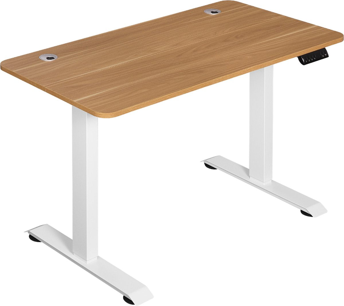 Happyment Sta of zit bureau Deluxe - In hoogte verstelbaar 72-116 cm - Werk - Computer Bureau - Studie - Bruin - Elektrisch