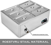 Happyment Buffetwarmer PRO - Buffetwarmer Electrisch - Chafing Dish - Warmhoudbakken - 6 Delig
