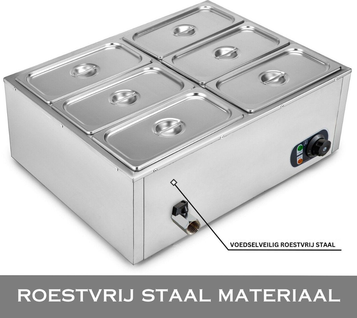 Happyment Buffetwarmer PRO - Buffetwarmer Electrisch - Chafing Dish - Warmhoudbakken - 6 Delig