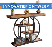 Consoletafel Novio - Sidetafel - Wandtafel - Haltafel - Donkerbruin - Voor Hal of woonkamer of Gang - 100cm