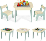 Kindertafel - Speeltafel- Voor Kinderen & Kleuterschool - Kindertafel en stoeltjes - 2-in-1 Speeltafel - Met Opbergruimte & Stoelen - Lichtgrijs