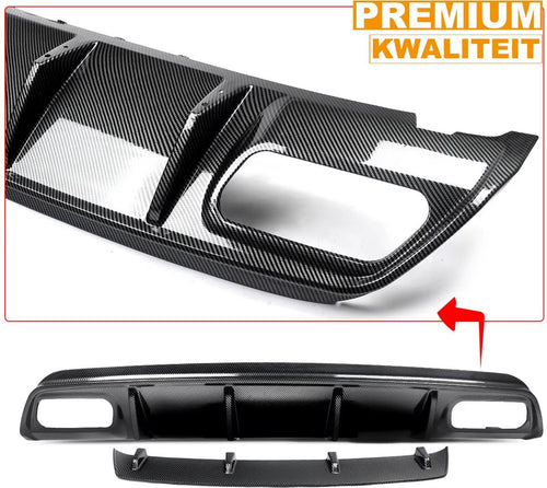 Aerox DiffuserLine - Achterbumper Diffuser Lip - Carbon Look - Voor Mercedes A-Klasse W176 A200/A45 AMG (2013-2018) - Auto Accessoires