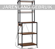 Opbergkast - Keuken orginazer - Wandkast – Voor keuken / woonkamer – Met stopcontact – Rustic brown - Maat L