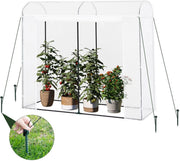 Winterproof kas - 170x68x200 cm folietunnel voor tomatenkweek - Landbouwhuis met deur en 2 ramen