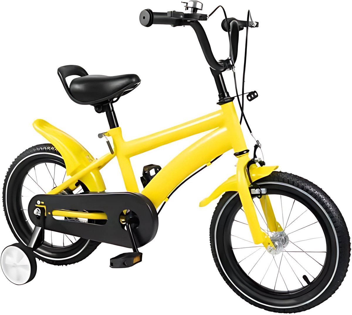 Kinder driewieler Tavien 17 inch - Met zijwieltjes - Voor kinderen - Kinderfiets - Babyfiets - Peuterfiets - Geel- 1 tot 5 jaar