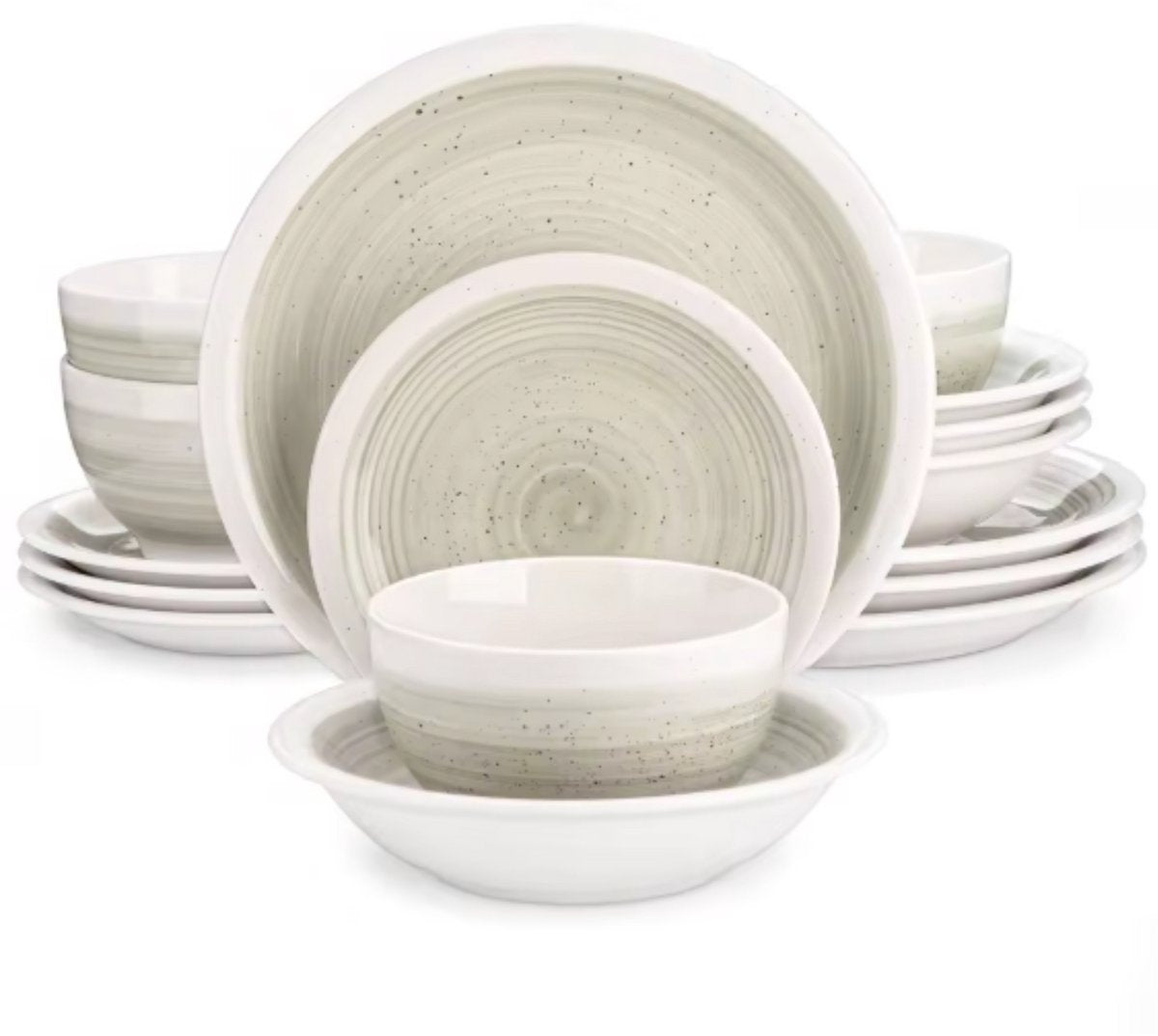 Velentino Serviesset - 16 delig - 4 persoons - Beige - Dinerborden - Bordenset - Diepe borden - Ontbijtborden - Servies - Keukenservies
