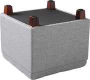 Bolt Edge Poef Deluxe - Lichtgrijs Stof - Voetenbank met Opbergruimte - Opbergbox Hocker - Zitkist met Deksel - 45x45x41cm