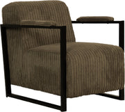 Happyment Luxe Fauteuil - Voor binnen - Bruin - Loungestoel met hoofdkussen - Volwassenen - Loungezetel - Modern