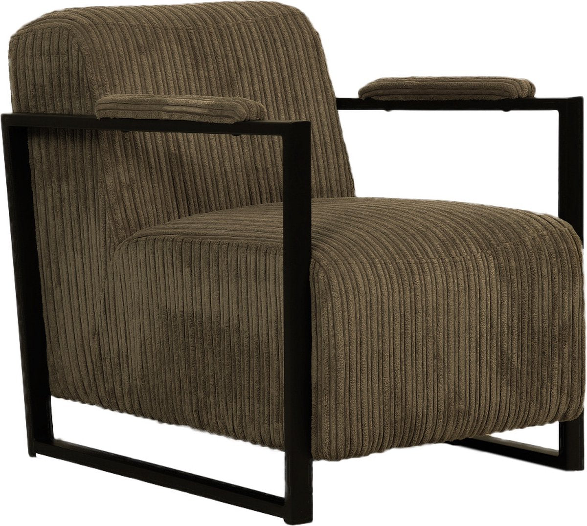 Happyment Luxe Fauteuil - Voor binnen - Bruin - Loungestoel met hoofdkussen - Volwassenen - Loungezetel - Modern