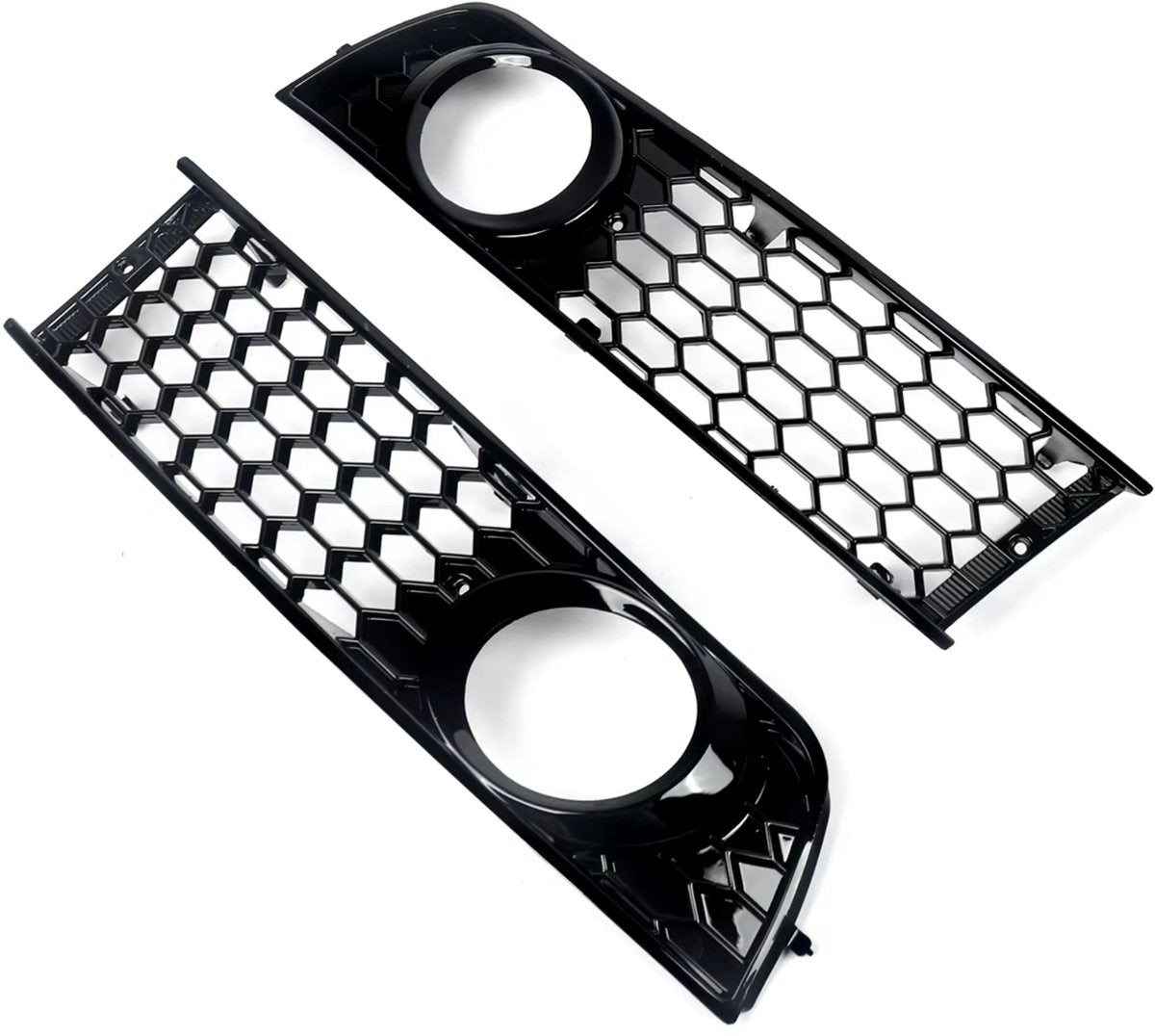 NitroMesh GrilleKit - Mistlichtgrill + Ondergrille - Voorbumper - Voor Audi A4 B6 Sedan (2002-2005) - Set van 2 - Auto Accessoires
