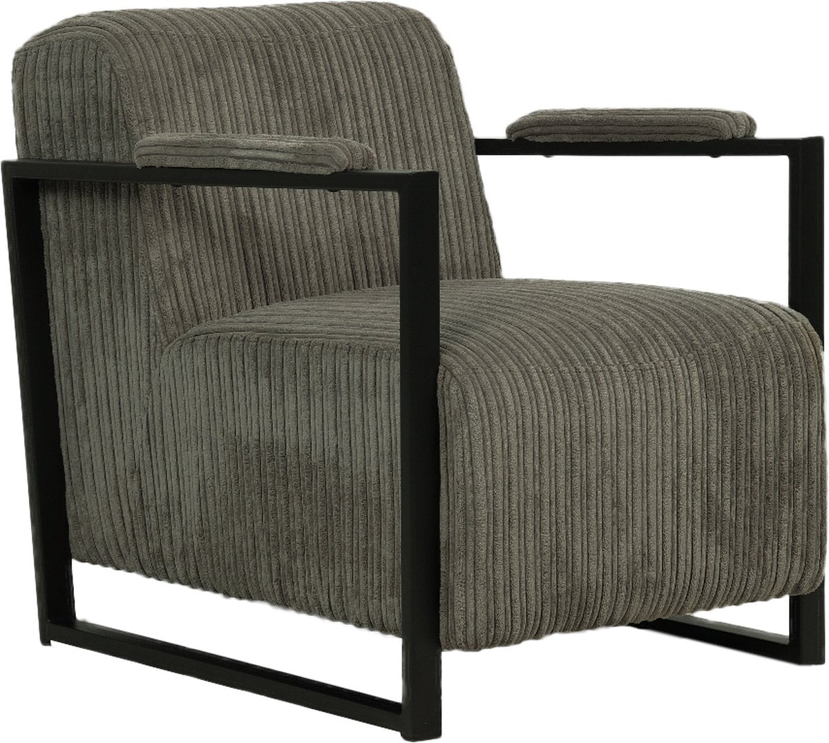 Happyment Moderne Fauteuil - Voor binnen - Grijs - Loungestoel met hoofdkussen - Volwassenen - Loungezetel - Modern